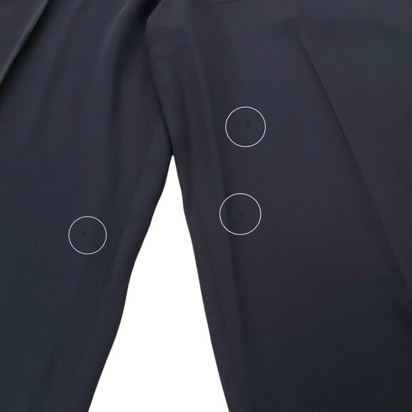 Theory Jumpsuit Womens 6 Navy Silk Sleeveless Tie Front Straight Leg Relaxed Fit - Picture 5 of 14